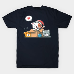 Cute cats in box cartoon T-Shirt